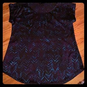 Teal/Black/Purple short sleeved dress tee